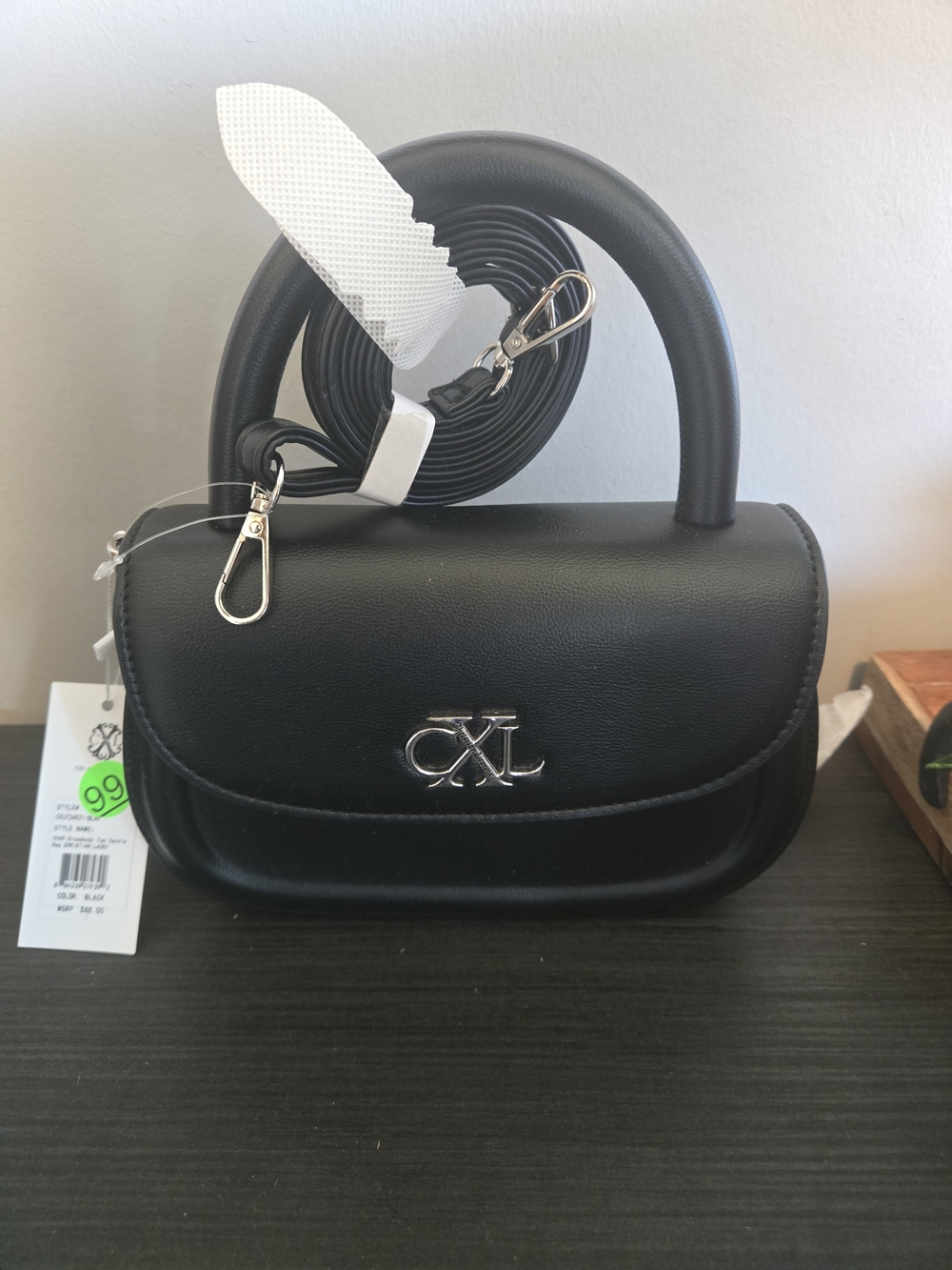 Black Mini Top-Handle Crossbody Bag Christian LaCroix NWT Retail $88